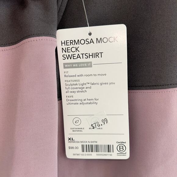 Athleta Hermosa Mock Neck Sweatshirt Size XL - Picture 5 of 7